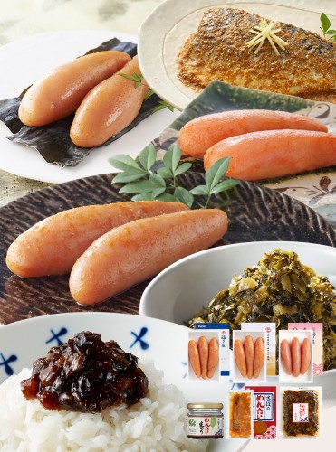 食応援企画【送料無料】贅沢めんたい食べ比べセットC(あごだし辛子めんたい90g、まろやかめんたい90g、無着色辛子めんたい90g、めんたい生のり、さばのめんたい味噌煮、辛子明太たかな130g)