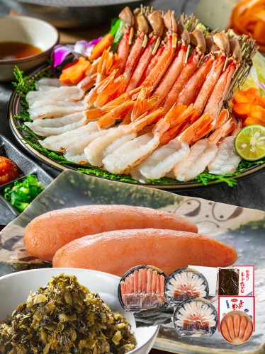 【11月4日より順次発送】送料無料 かにとえびのしゃぶしゃぶ&福さ屋ご贈答セット(かにとえびのしゃぶしゃぶ、無着色辛子めんたい240g、めんたい辛子たかな200g) 福さ屋 辛子明太子 明太子 お歳暮 冬ギフト
